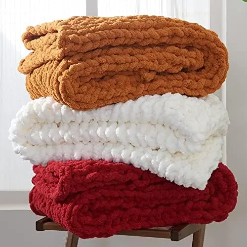 Chunky Knit Blankets, Luxurious Chenille Cable Knit Throw Blanket Yarn for Couch Sofa and Bed, Soft Decorative Burnt Orange Chr
Chunky Knit Blankets, Luxurious Chenille Cable Knit Throw Blanket Yarn for Couch Sofa and Bed, Soft Decorative Burnt Orange Chr