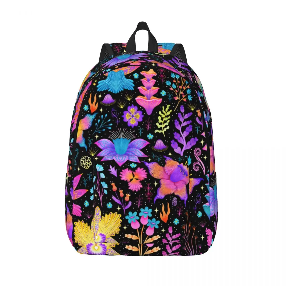 

Dopamine Neon Florals Backpack Botanical Blossom Kawaii Backpacks Male Camping Breathable High School Bags Design Rucksack