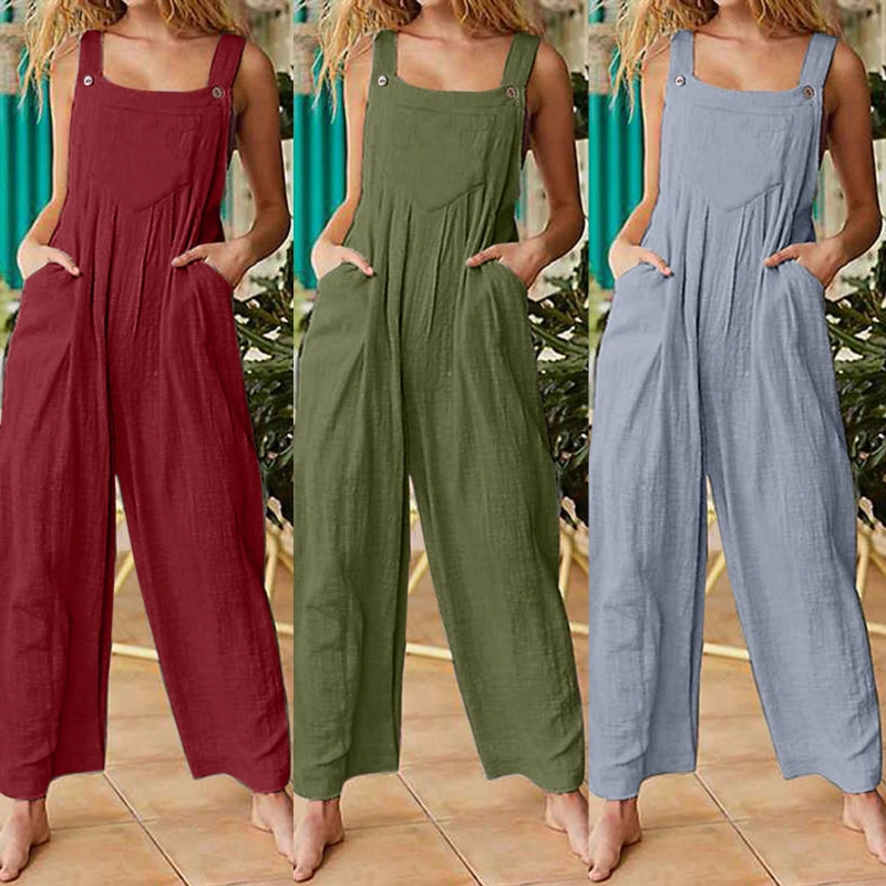 2023 Summer New Women's Bodysuit Fashion Solid Side Pocket Loose Strap Pants Overalls for Women
2023 Summer New Women's Bodysuit Fashion Solid Side Pocket Loose Strap Pants Overalls for Women