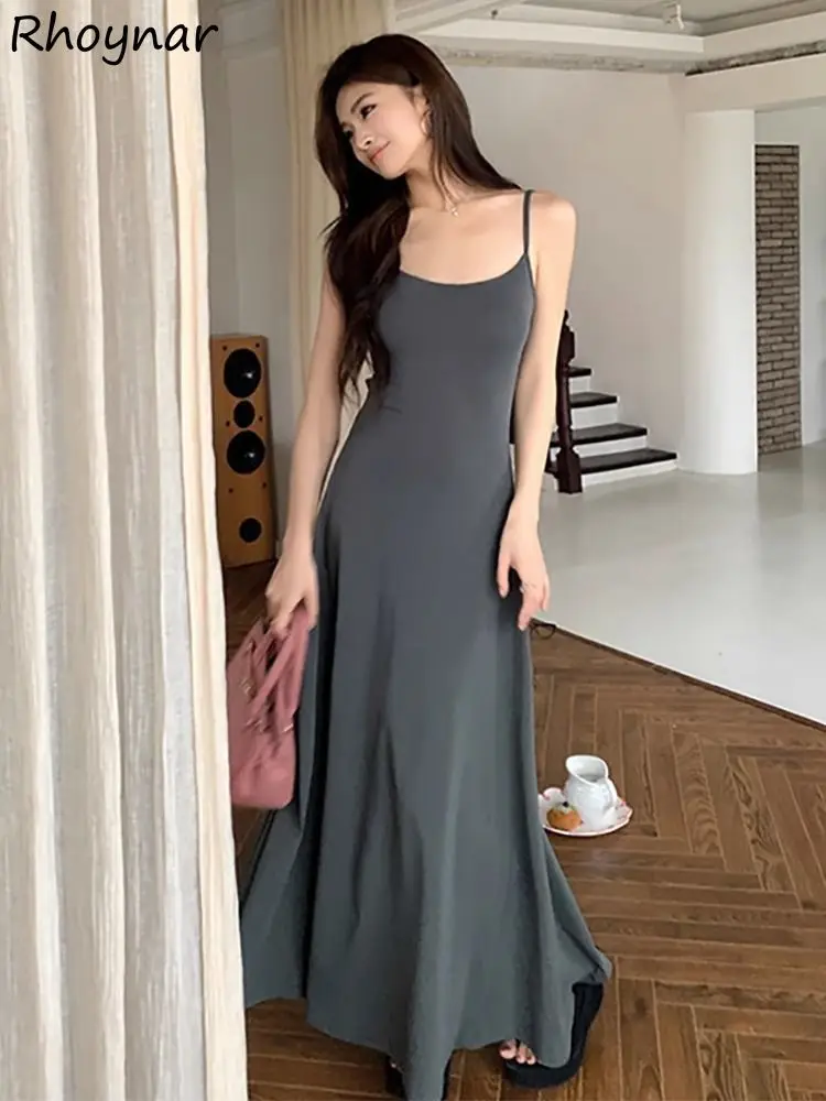 Sexy Long Dresses Women Pure Color Spring Autumn Sundress for Ladies Graceful French Style Modern Holiday Sleeveless Vestidos
Sexy Long Dresses Women Pure Color Spring Autumn Sundress for Ladies Graceful French Style Modern Holiday Sleeveless Vestidos