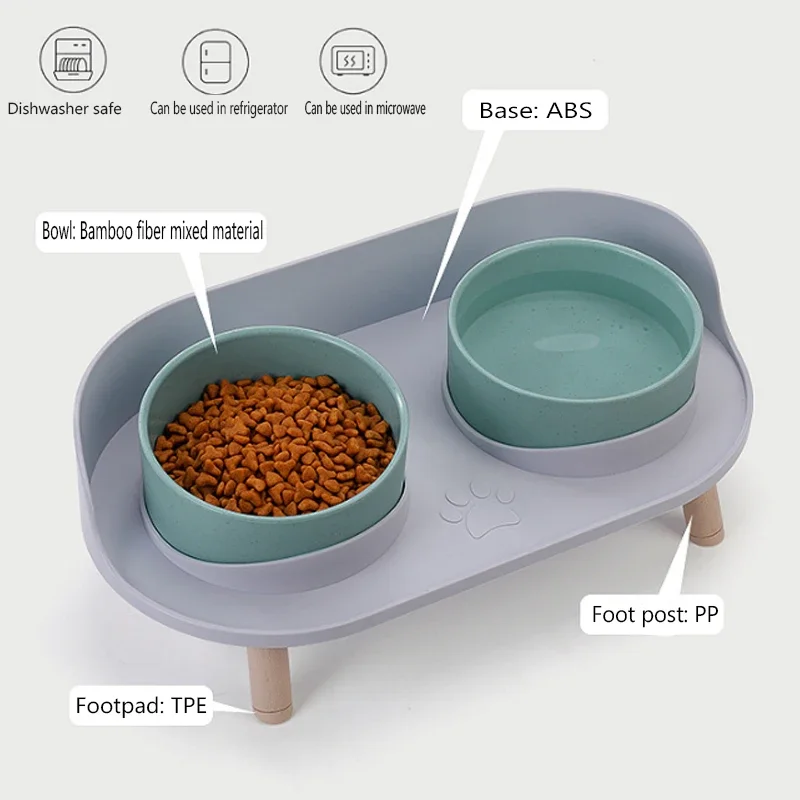 

New Bowl Cervical Desktop The dog Bowls Table Drining Feeding Prevent cat Spine Protect Food Neck Animal Bone Leaking