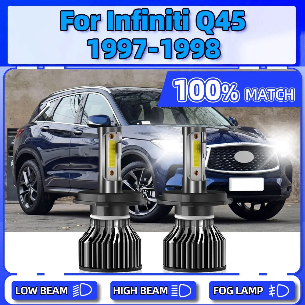 

LED Headlight Bulbs 120W Auto Headlamps 20000LM Turbo Car Lamps 6000K 12V High Low Beam Front Lights For Infiniti Q45 1997 1998