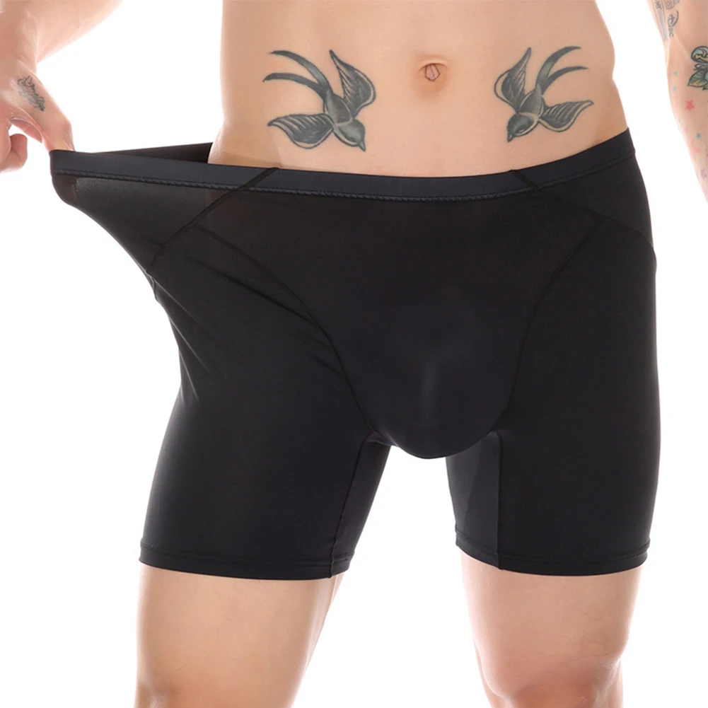 Men Ice Silk Boxers Smooth Elasticity Lenthen Underwear U Pouch Breathable Comfort Sport Underpants Casual Homewear Panties
Men Ice Silk Boxers Smooth Elasticity Lenthen Underwear U Pouch Breathable Comfort Sport Underpants Casual Homewear Panties