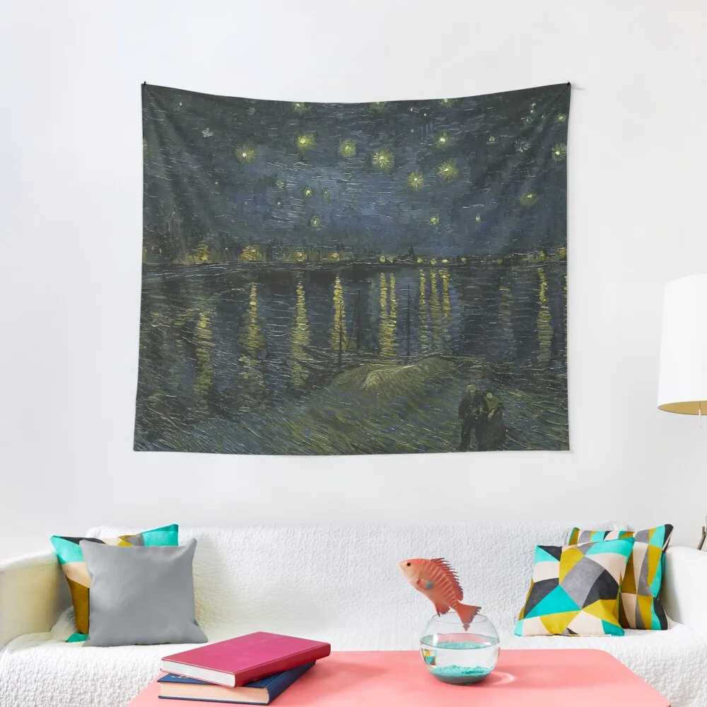 

Van Gogh: Starry Night Over the Rhone, 1888 Tapestry Wall Art Aesthetic Room Decor