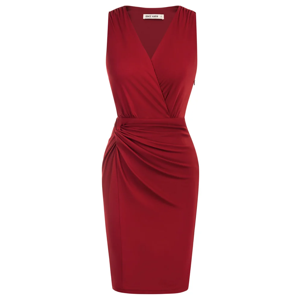 GRACE KARIN Women Deep V Neck Wrap Dress Summer Sleeveless Twist Sheath Cocktail Party Work Formal Dress Knotted Front Dresses
GRACE KARIN Women Deep V Neck Wrap Dress Summer Sleeveless Twist Sheath Cocktail Party Work Formal Dress Knotted Front Dresses