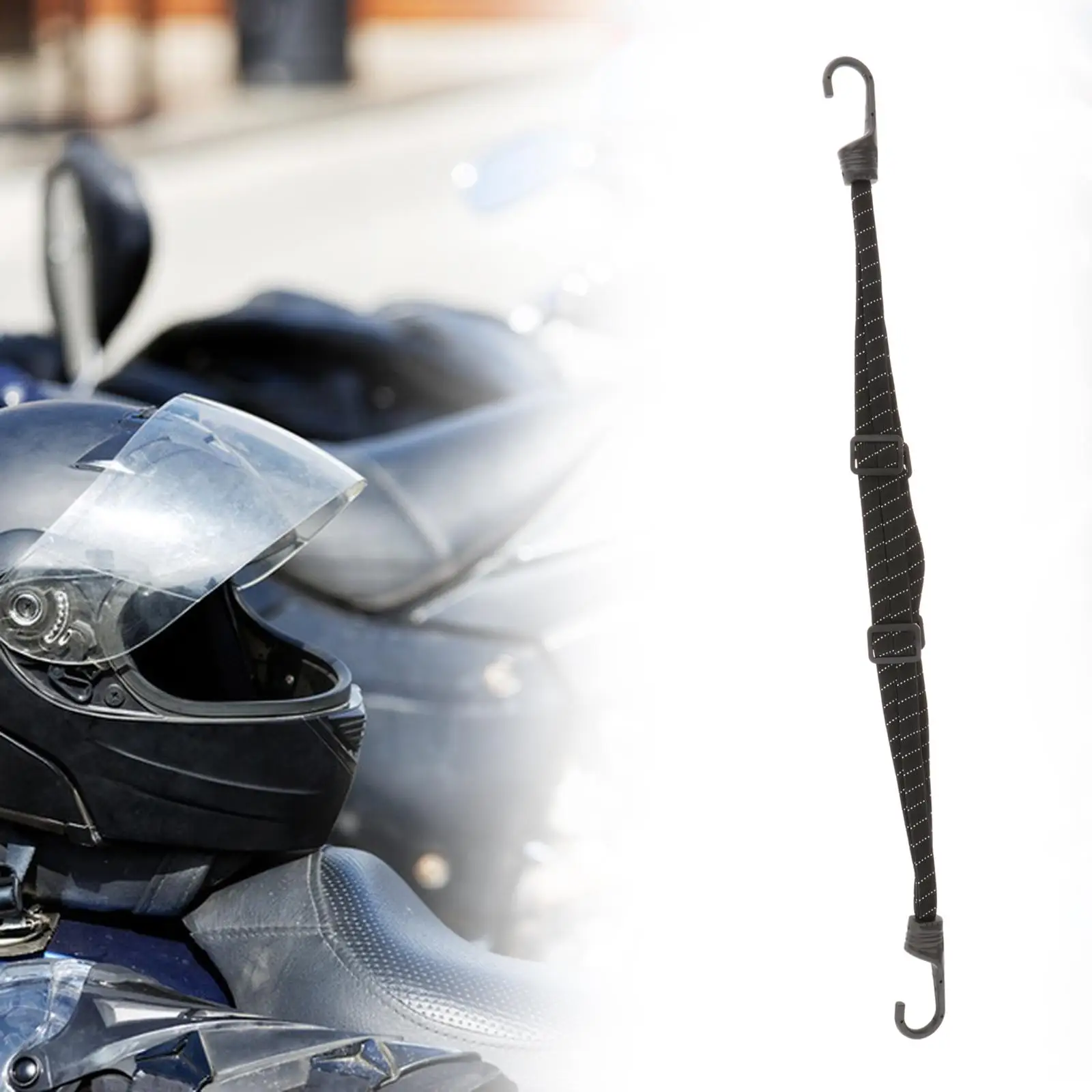 

Motorcycle Luggage Strap Helmet Rope Durable Gadget Elastic Strap Rubber Universal Retractable Bungee Cord with Hooks