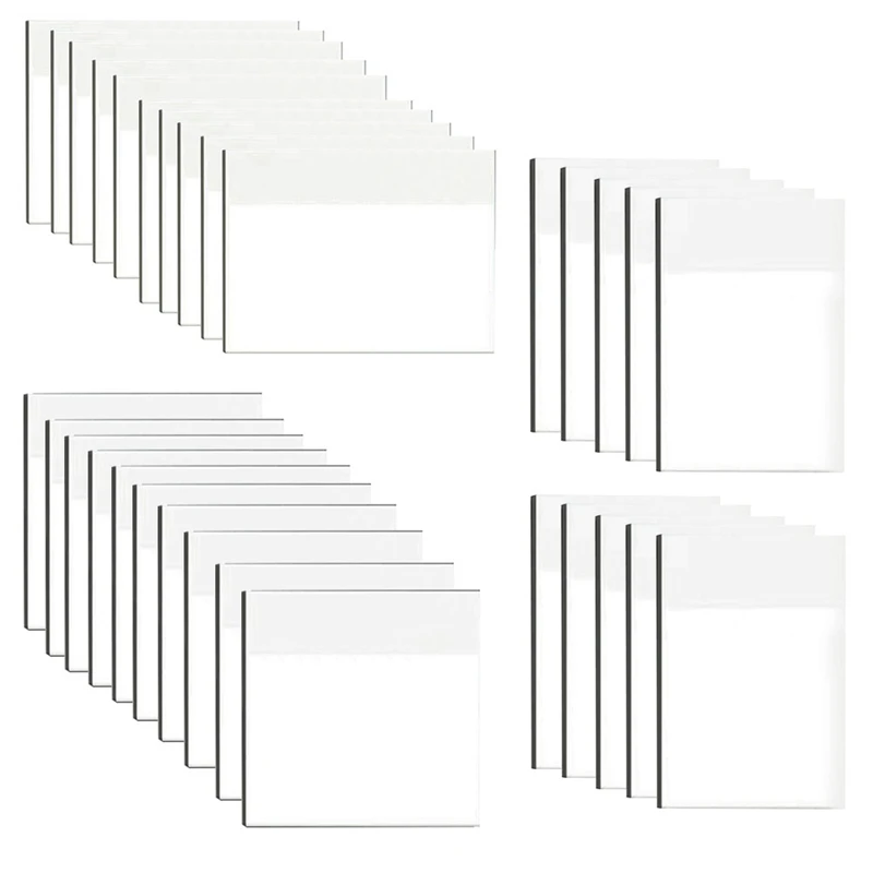 

30PCS Clear Notes Pads Set Kit 3 Sizes, Waterproof Self-Adhesive Translucent See Through Sticky Notes Set For School & Office