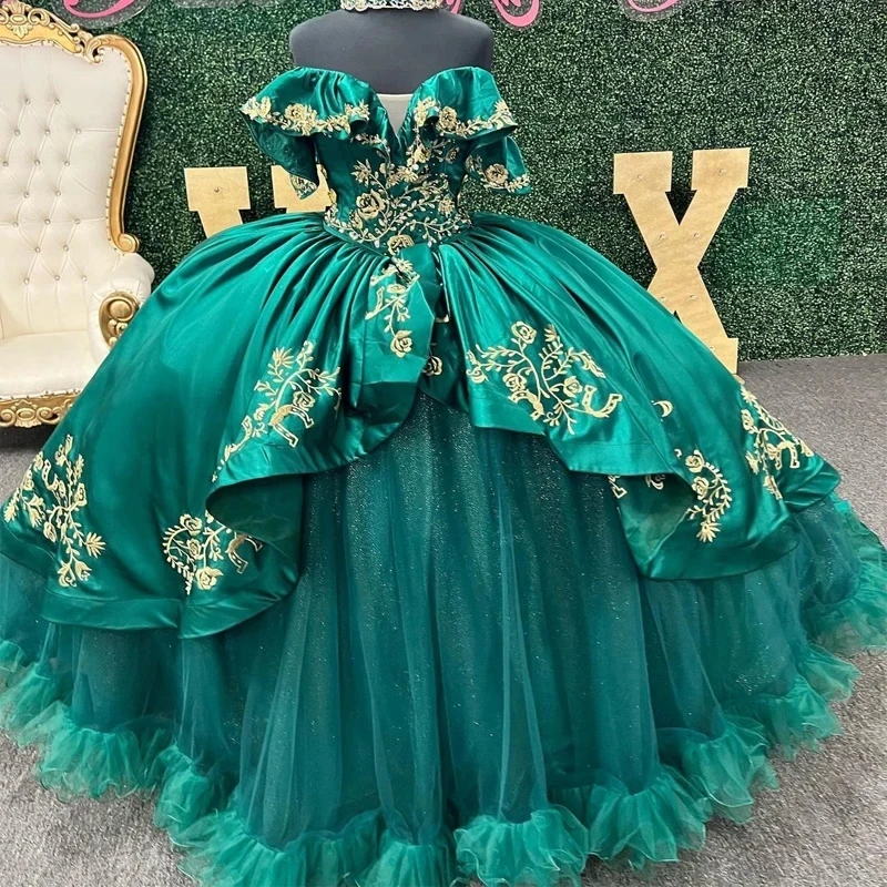 Teal Sparkly Princess Quinceanera Dresses Ball Gown Off The Shoulder Tulle Appliques Sweet 16 Dresses 15 Años Mexican
Teal Sparkly Princess Quinceanera Dresses Ball Gown Off The Shoulder Tulle Appliques Sweet 16 Dresses 15 Años Mexican