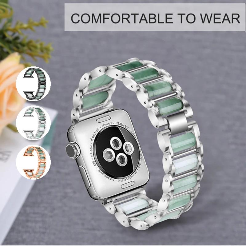 

Emerald Jewellery+Metal Strap For Apple Watch Ultra 49mm 8 7 45mm 44mm 41mm 42mm 40mm Luxury Bracelet Belt iWatch 6 5 4 SE Band