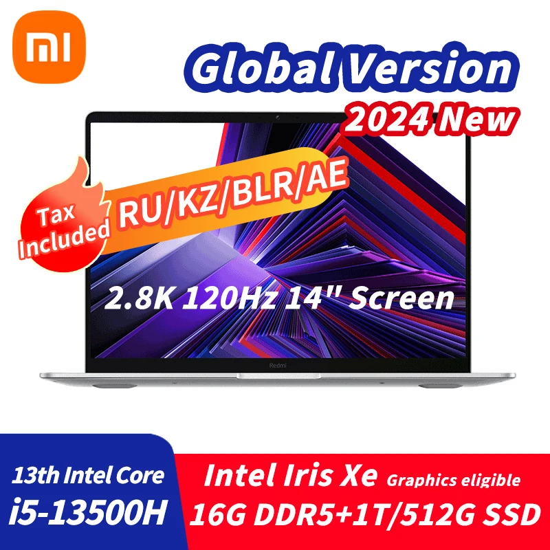 

Xiaomi Redmi Book 14 2024 Laptop Intel Core I5-13500H 14inch 2.8K 120Hz Screen iris Xe Graphics 16G DDR5 512G/1TB SSD Notebook