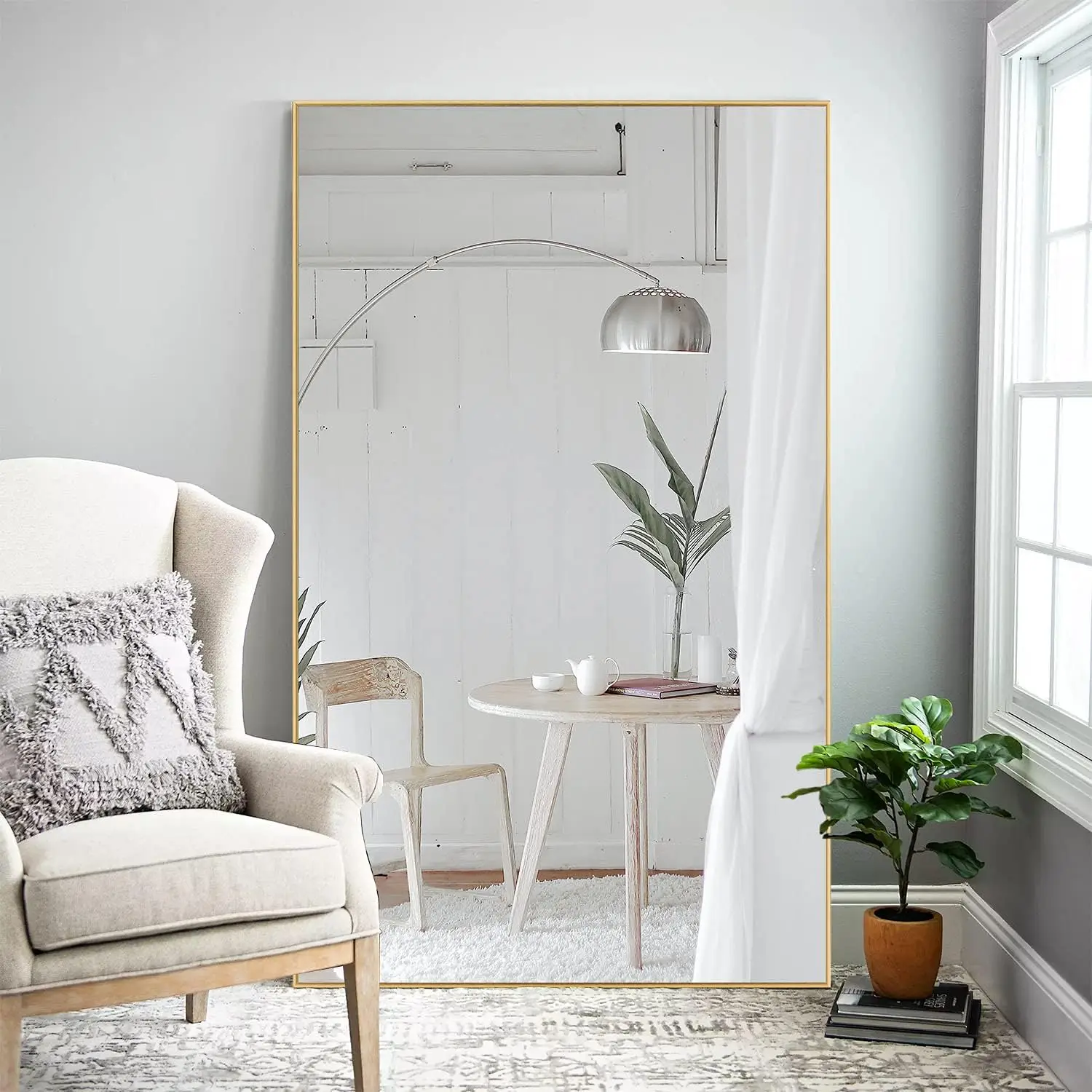 Full Length Mirror Gold Wall-Mounted Oversized Mirror for Bedroom and Bathroom Living Room Lean Against The Wall
Full Length Mirror Gold Wall-Mounted Oversized Mirror for Bedroom and Bathroom Living Room Lean Against The Wall