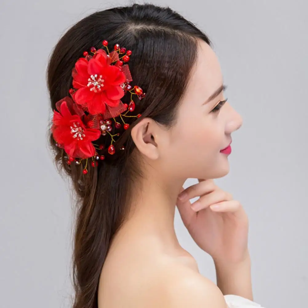 Elegant Hair Clip Exquisite Luxury Bridal Headpiece with Faux Pearl Rhinestone Decor Fake Flower Anti-slip Lightweight for Prom
Elegant Hair Clip Exquisite Luxury Bridal Headpiece with Faux Pearl Rhinestone Decor Fake Flower Anti-slip Lightweight for Prom
