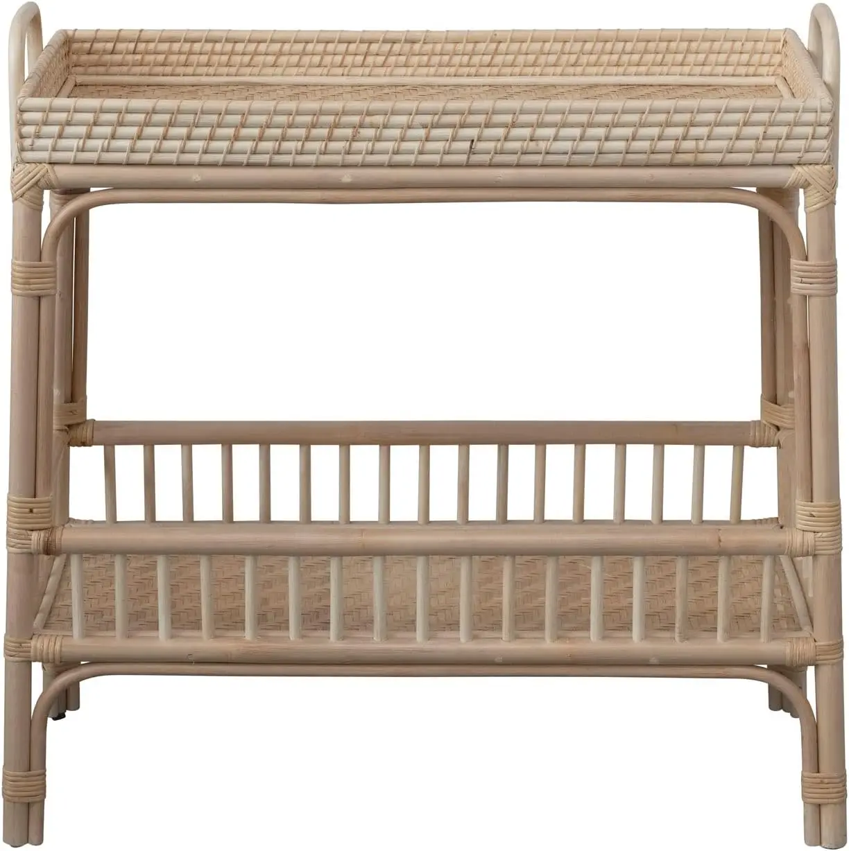 

Creative Co-Op Hand-Woven Bamboo and Rattan Shelf Console Table, 33" L x 14" W x 33" H, Natural