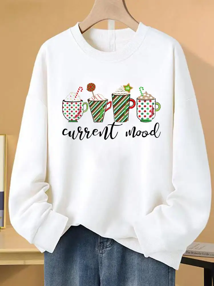 

Милый тренд с надписью, весенне-новогодние модные зимние пуловеры в стиле 90-х, Женская флисовая одежда, женские свитшоты с графическим принтом и рождественским принтом