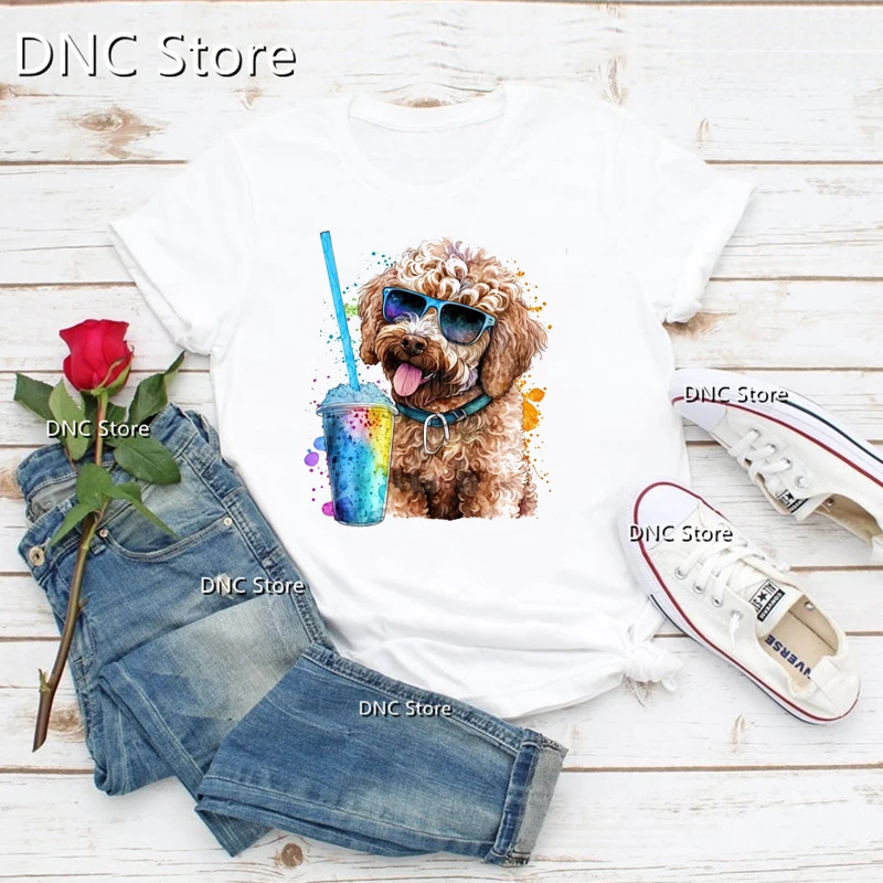 2024 Fashion Doodle Dog Watercolor Color Drink Cut Dog Animal Print Women Tshirt Summer Harajuku Shirt Femme T-Shirt O-Neck Tops
2024 Fashion Doodle Dog Watercolor Color Drink Cut Dog Animal Print Women Tshirt Summer Harajuku Shirt Femme T-Shirt O-Neck Tops