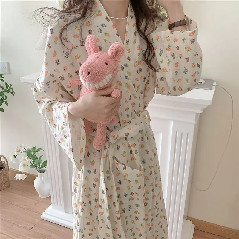 Women's Pajamas Home Clothes Night Dress Robe Long Sleeve Korea Woman Summer Offer Sleepwear Sexy Korean Attractive Nightwear Women's Pajamas Home Clothes Night Dress Robe Long Sleeve Korea Woman Summer Offer Sleepwear Sexy Korean Attractive Nightwear