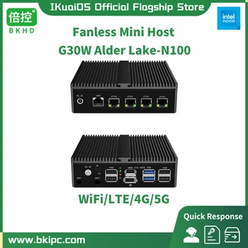 IKuaiOS 팬리스 미니 라우터 방화벽, Alder Lake N100, 4x2.5GbE, 확장형 와이파이 4G 5G, 상업 지원, Pfsense ESXi