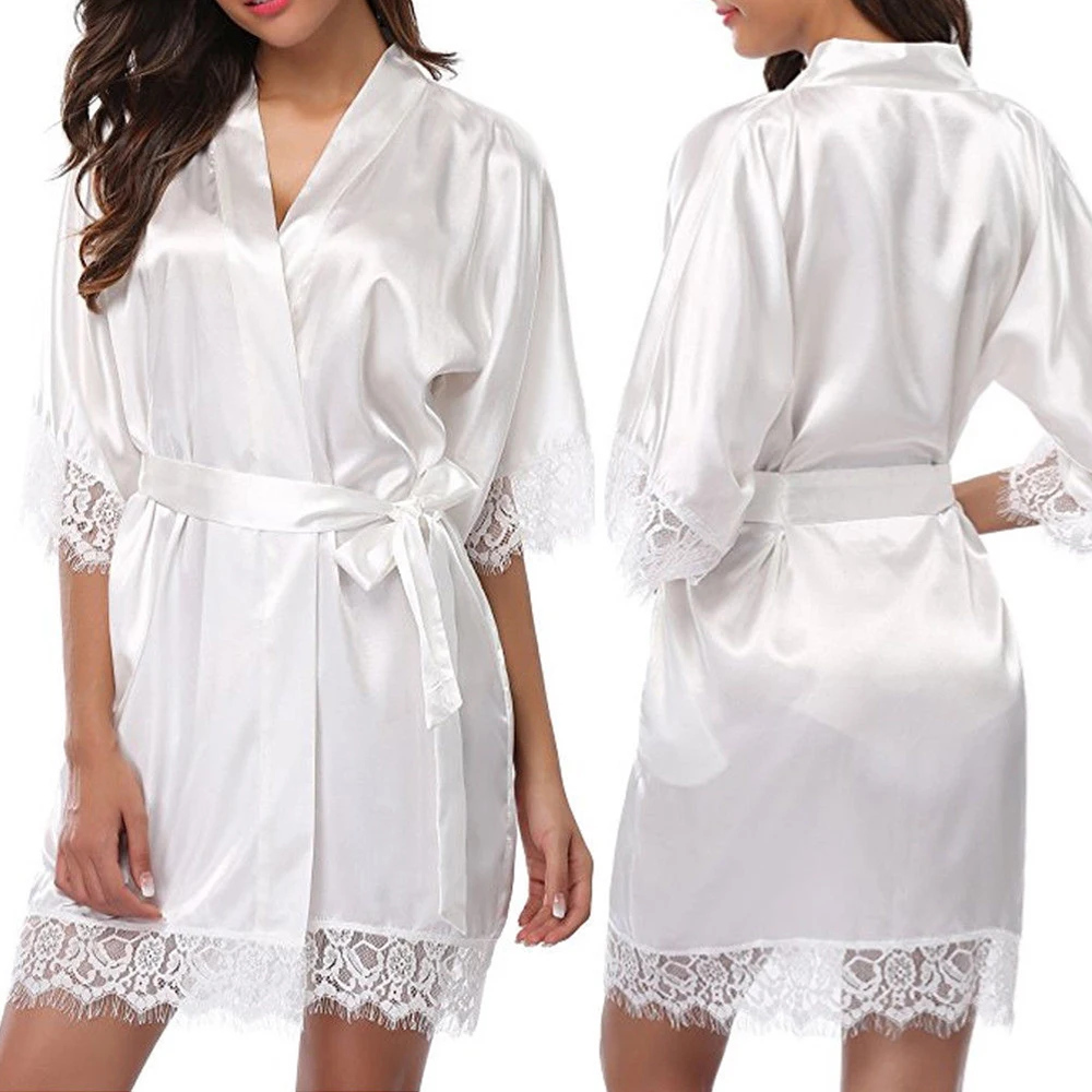 Women Sexy Silk Satin Lace Border Nightgown Pajamas Solid Color Smooth Robe Dress Skin-friendly Comfortable Exquisite Nightwear
Women Sexy Silk Satin Lace Border Nightgown Pajamas Solid Color Smooth Robe Dress Skin-friendly Comfortable Exquisite Nightwear