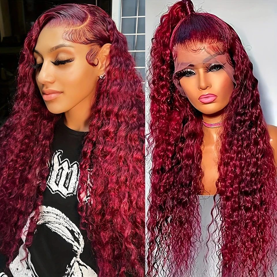 99J Burgundy Deep Wave Frontal Wig 13x6 Hd Lace Human Hair Wigs For Women Colored Lace Front Wig Water Curly Glueless Wigs 180%
99J Burgundy Deep Wave Frontal Wig 13x6 Hd Lace Human Hair Wigs For Women Colored Lace Front Wig Water Curly Glueless Wigs 180%