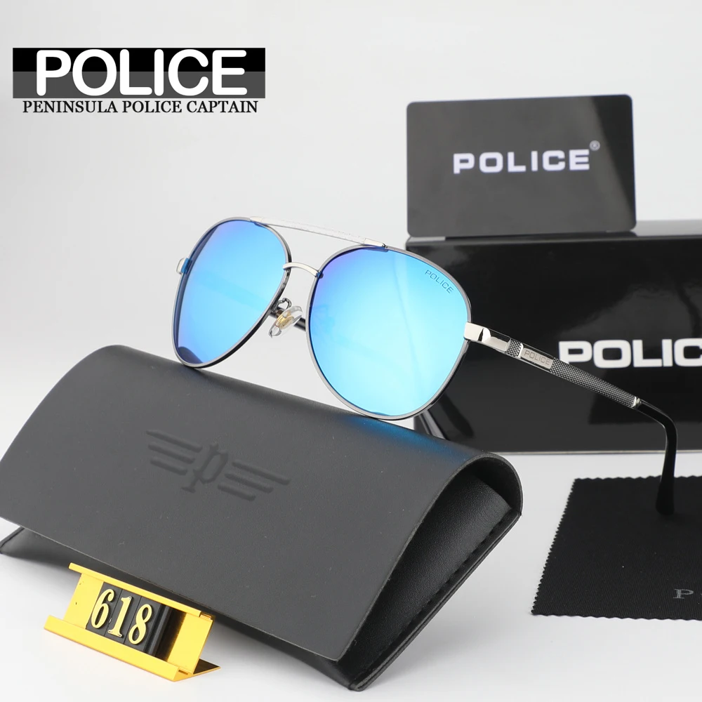 

Police Sunglasses Polarized for Men High Quality Classic Sun Glasses Women Eyewears Pilot Goggle UV 400 Protection P618