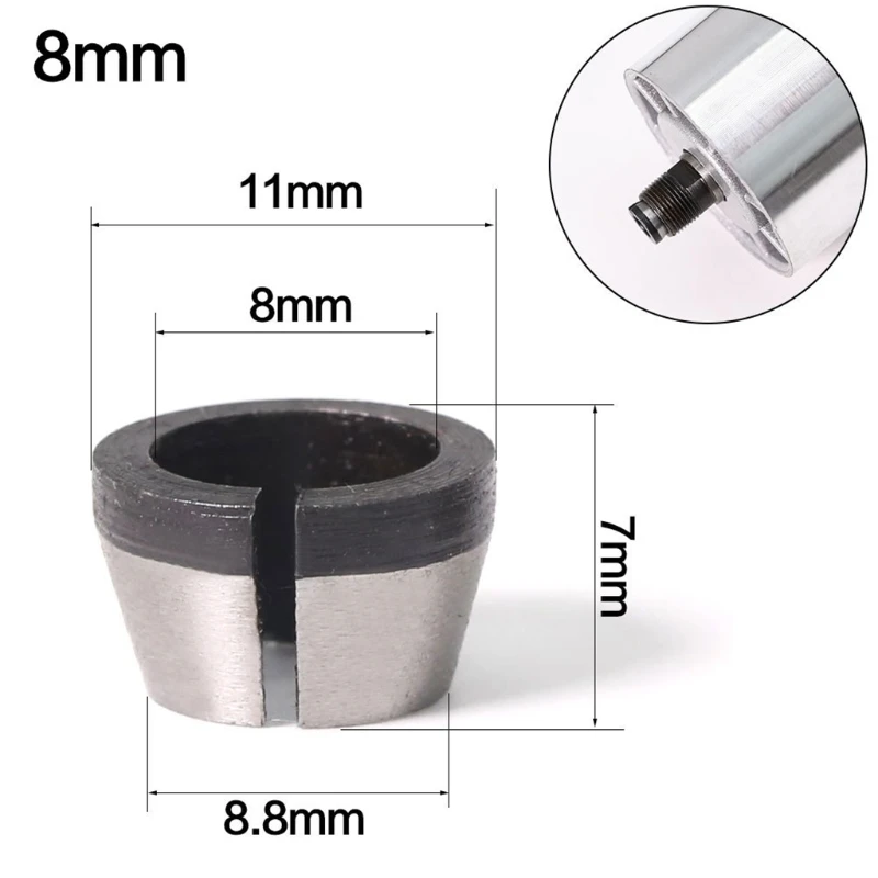 

ipiip 6mm 6.35mm 8mm Collet Chuck Adapter Engraving Trimming Machine Electric Router High