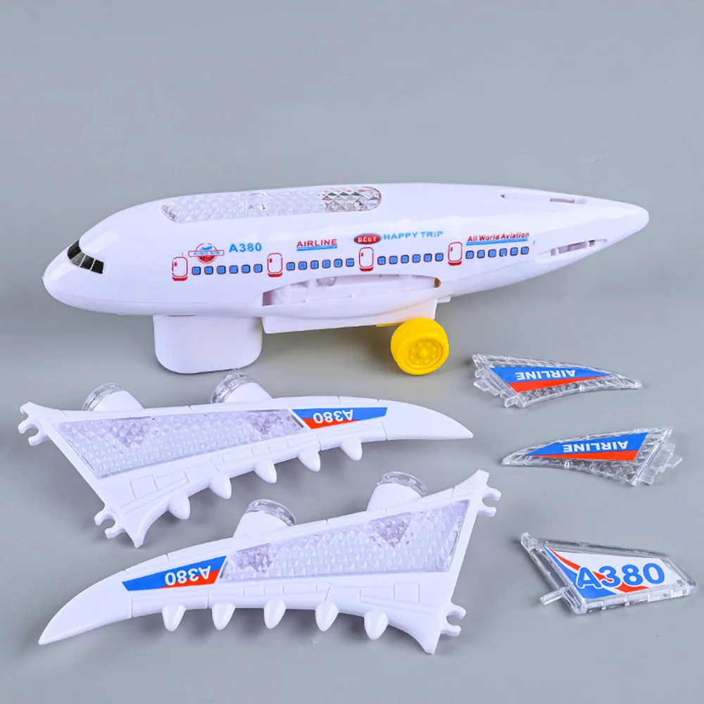 

Kids Aircraft LED Lights Music Airplane Toys for Children DIY Assembled Airplane Model Electric Toys Boys Birthday Gift