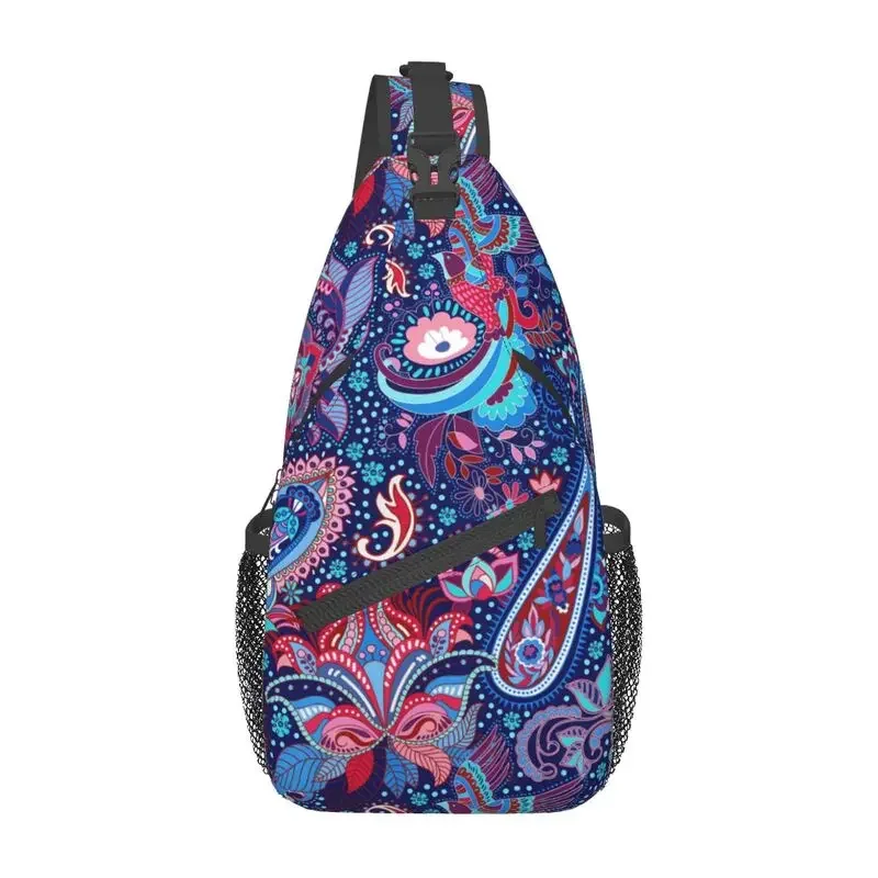 Colorful Paisley Pattern Sling Chest Bag Custom Bohemian Flowers Shoulder Crossbody Backpack for Men Cycling Camping Daypack
Colorful Paisley Pattern Sling Chest Bag Custom Bohemian Flowers Shoulder Crossbody Backpack for Men Cycling Camping Daypack