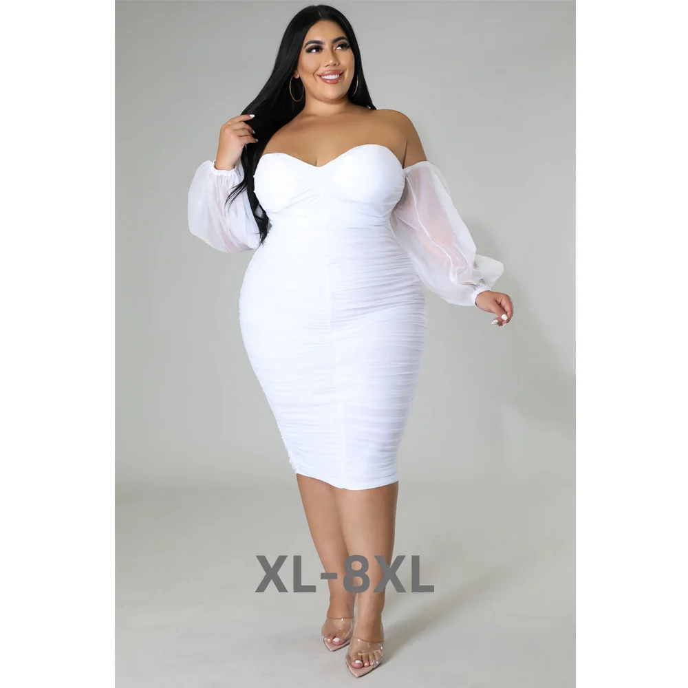 Plus Size Elegant Dress Women Mesh Off Shoulder Cloth Female Pretty Casual New Luxury Robe 2023 Summer Sale 3xl 4xl 5xl 6xl
Plus Size Elegant Dress Women Mesh Off Shoulder Cloth Female Pretty Casual New Luxury Robe 2023 Summer Sale 3xl 4xl 5xl 6xl
