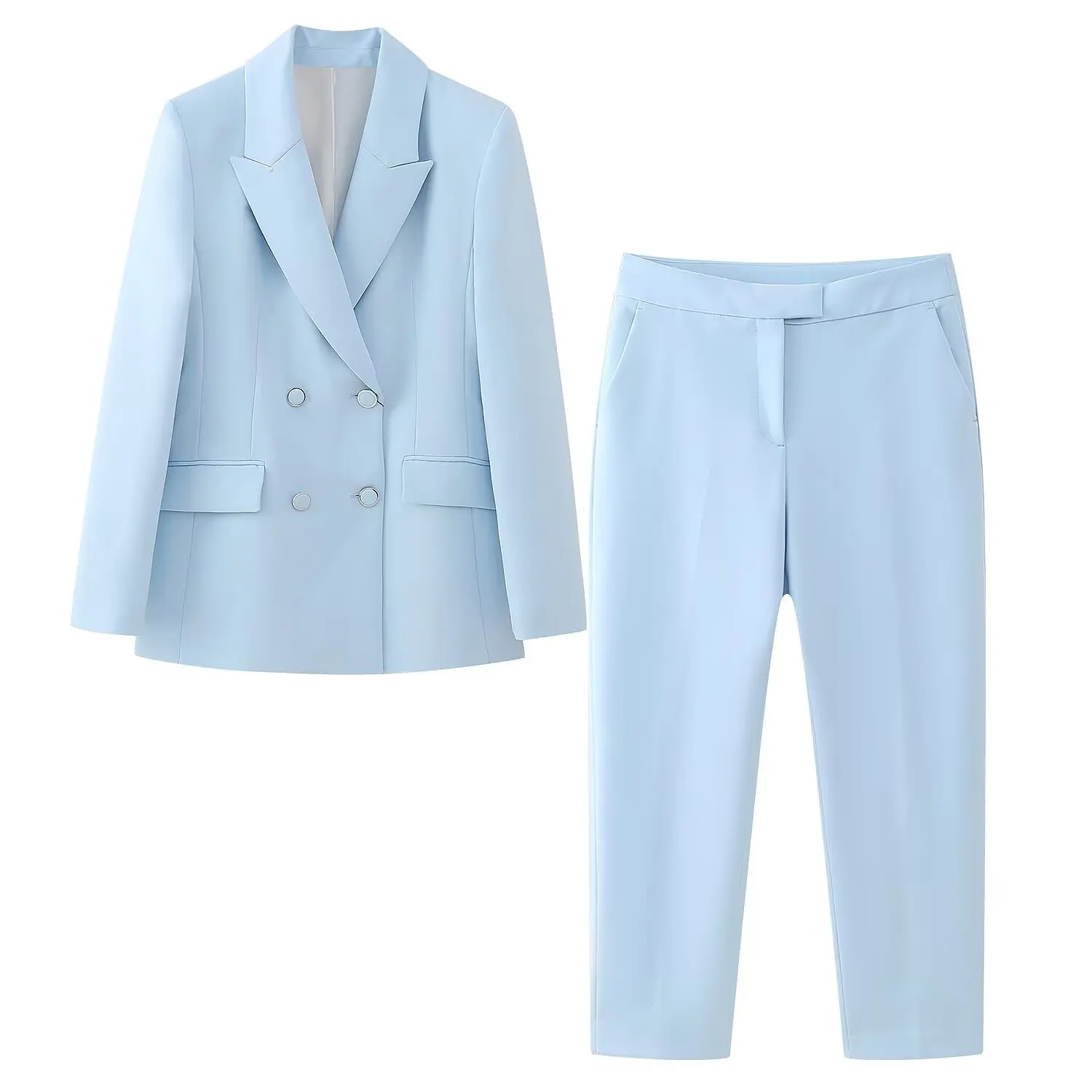 Suit Women's Spring 2024 New Chic Fashion Shoulder Pad Double-breasted Suit Jacket+high Waist Ankle Trousers Suit.
Suit Women's Spring 2024 New Chic Fashion Shoulder Pad Double-breasted Suit Jacket+high Waist Ankle Trousers Suit.