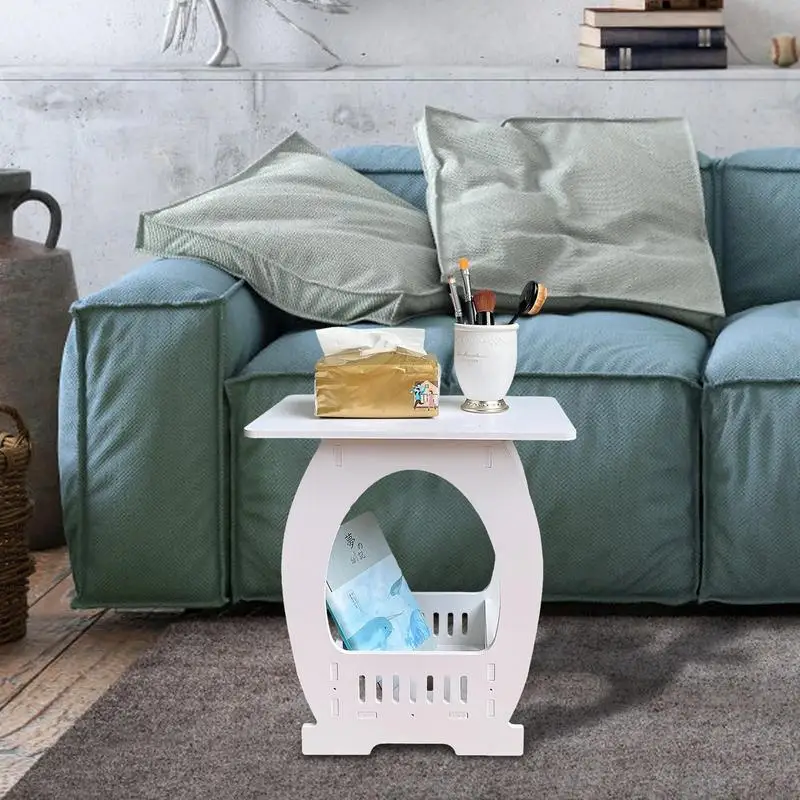 White Nightstand End Table Elegant Bedside Coffee Books Table With Open Storage 40x36x24cm Creative Living Room Bedroom Table 
White Nightstand End Table Elegant Bedside Coffee Books Table With Open Storage 40x36x24cm Creative Living Room Bedroom Table
