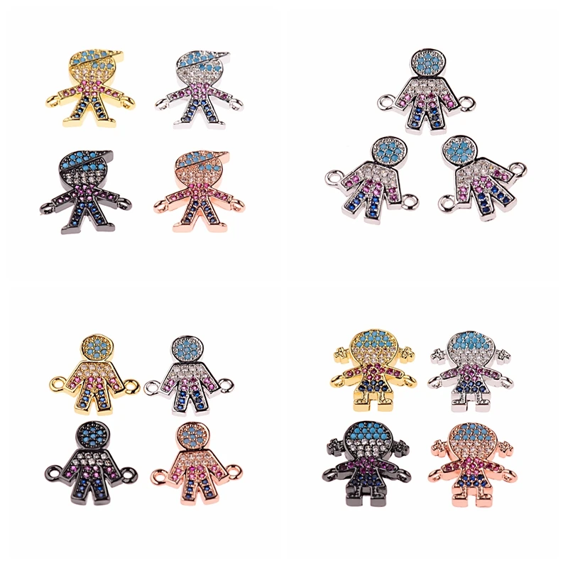 Boy Girl Pendant Charms for Bracelet Necklace Making Supplies Accessories Colorful Crystal Diy Jewelry Metal Copper CZ Zircon
Boy Girl Pendant Charms for Bracelet Necklace Making Supplies Accessories Colorful Crystal Diy Jewelry Metal Copper CZ Zircon