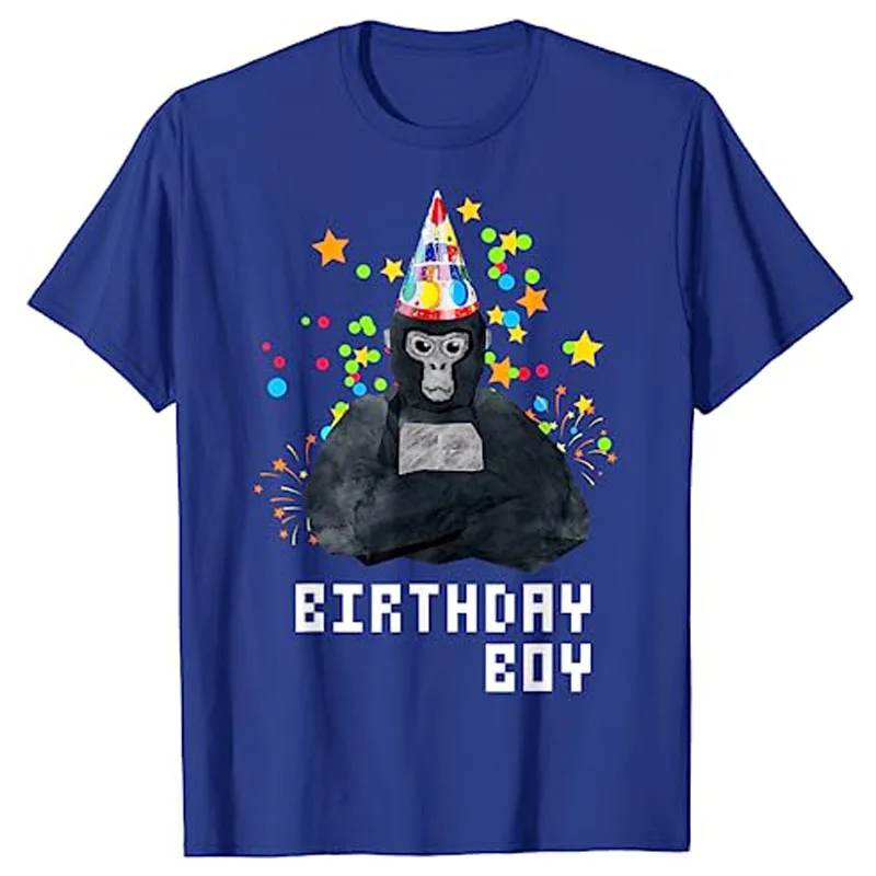 

Cute Gorilla Tag VR Gamer Birthday Boy for Kids Teen T-Shirt Funny Boys Fashion Tee Sons Gift Humorous Video Game Lover Outfits