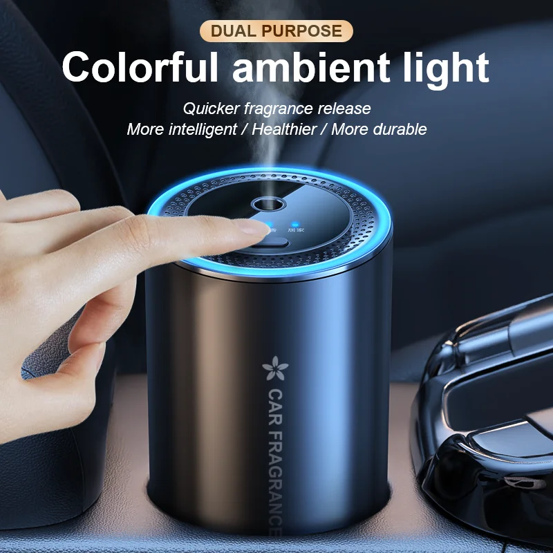 

RGB LED Light Smart Car Air Diffuser Perfume Purifier Mist Essential Oil Aromatherapy USB Portable With Battery Car Air Freshene