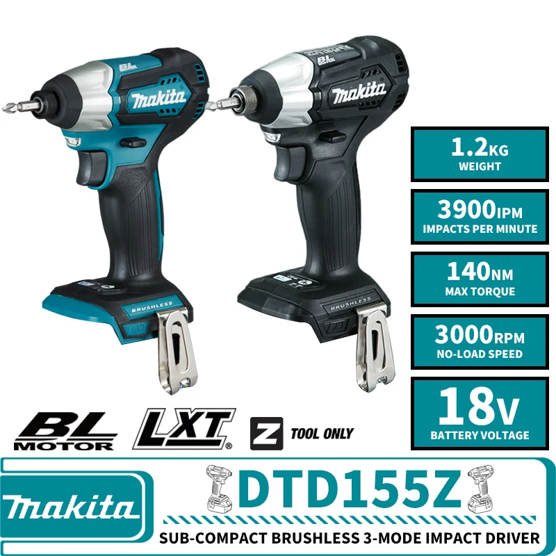 Makita DTD155Z Brushless Cordless Compact Driver Electric Screwdriver 18V Lithium Power Tools 3000RPM 140NM 3900IPM
Makita DTD155Z Brushless Cordless Compact Driver Electric Screwdriver 18V Lithium Power Tools 3000RPM 140NM 3900IPM