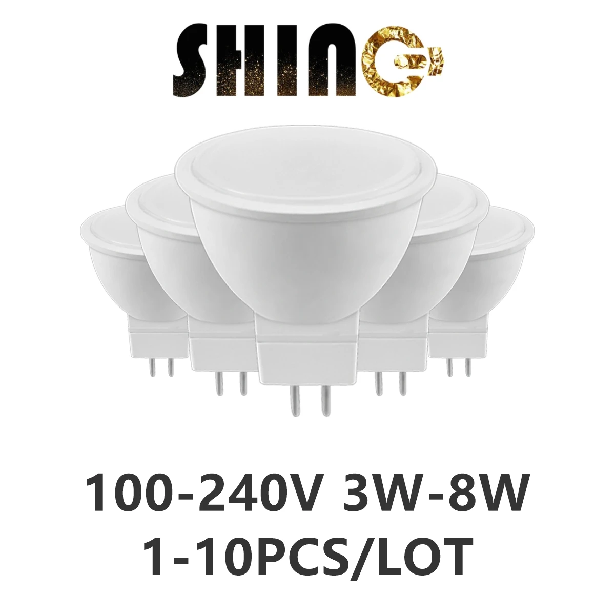 

1-10pcs Factory direct LED spot light MR16 100V-240V 3W 5W 6W 7W 8W high bright warm white light replace 50W 100W halogen lamp