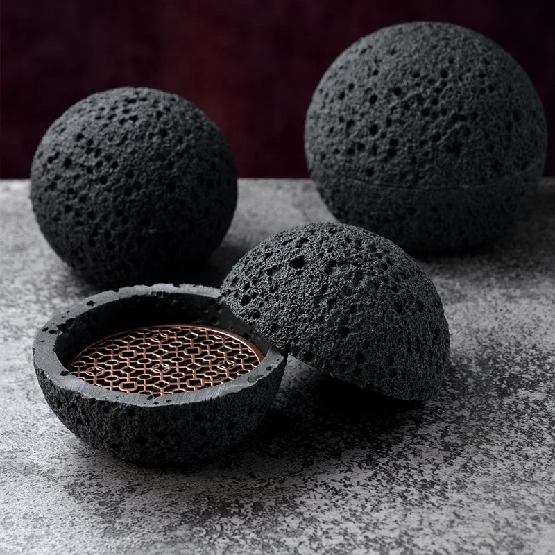 

Of Tableware Bowl Cuisine Ball Planet Molecular Black Bowls Imitation Round Creative Disk Stone Volcanic Soup Smoked