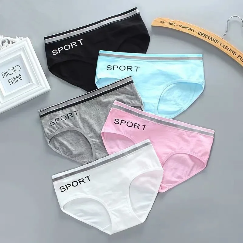

4Pc/Lot Girls Underwear Cotton 8-12-14 Years Old Sports Letters Breathable Briefs Pupils Teenater Girls Briefs