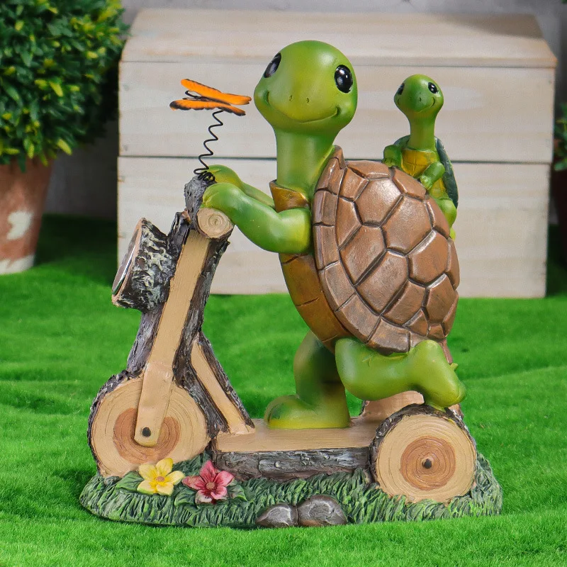 Outdoor solar lamp resin turtle bike garden night light decoration cute turtle butterfly garden garden decorative figurines
Outdoor solar lamp resin turtle bike garden night light decoration cute turtle butterfly garden garden decorative figurines