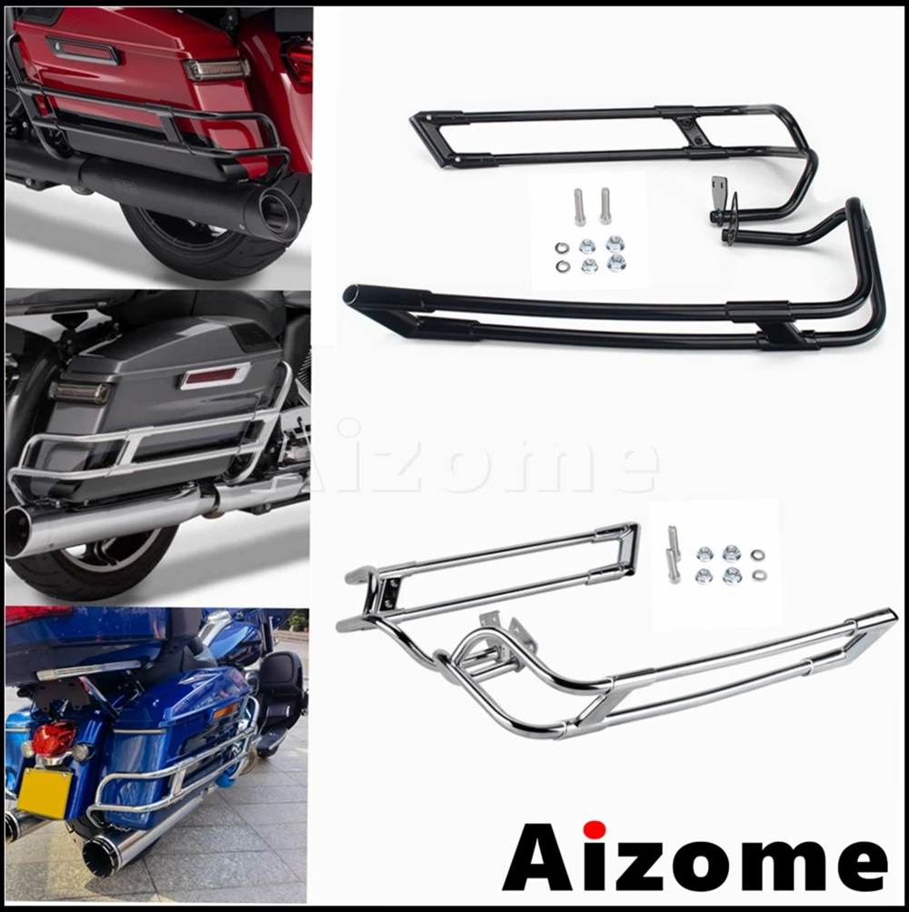 

Motorcycle Saddlebag Guard Aluminum Saddle Bags Rails For Harley Touring Road Glide Electra Glide Street Glide Road King 14-2022