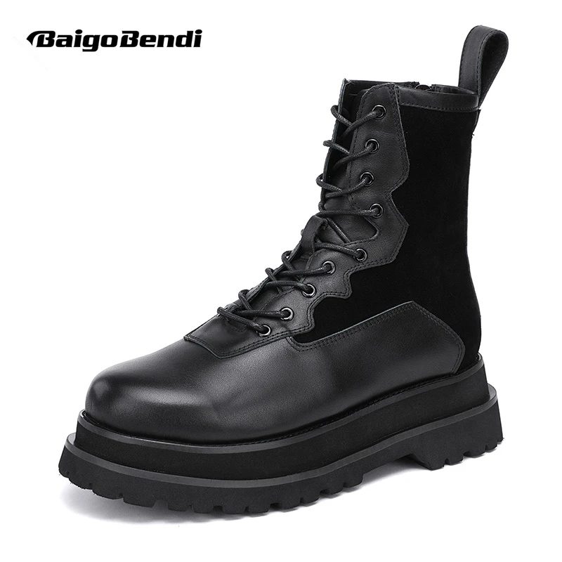 Autumn Winter Soldiers Thick Soles Cool Black Combat Short Boots Men's Lace-up Breathable Heightened Shoes
Autumn Winter Soldiers Thick Soles Cool Black Combat Short Boots Men's Lace-up Breathable Heightened Shoes