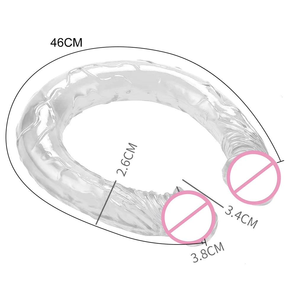 Double Dildo Flexible Soft Cock G-spot Toys Anal Plug Sex Toys for Women Gay Lesbian Vagina Double Ended Dong Artificial Penis Double Dildo Flexible Soft Cock G-spot Toys Anal Plug Sex Toys for Women Gay Lesbian Vagina Double Ended Dong Artificial Penis
