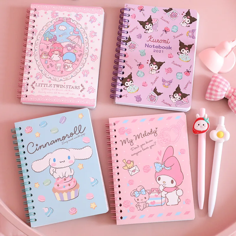 

Kawaii Sanrios A6 Notebooks Cinnamonroll Kuromi My Melody Anime Notepads Cute Cartoon Weekly Planner Writing Paper Girls Gift
