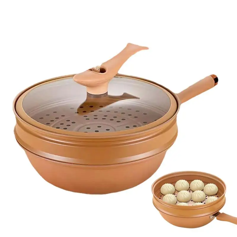 Non-Stick Ceramic Wok With Lid Kitchen Wok Pot Multifunctional Steaming & Cooking Frying Pan Induction Egg Pan Kitchen Cookware
Non-Stick Ceramic Wok With Lid Kitchen Wok Pot Multifunctional Steaming & Cooking Frying Pan Induction Egg Pan Kitchen Cookware