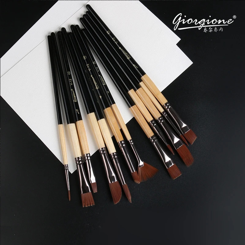 12Pcs Different Stypes Artist Paint Brushes Set Nylon Hair Painting Brush for Watercolor Oil Acrylic Gouache Painting
12Pcs Different Stypes Artist Paint Brushes Set Nylon Hair Painting Brush for Watercolor Oil Acrylic Gouache Painting