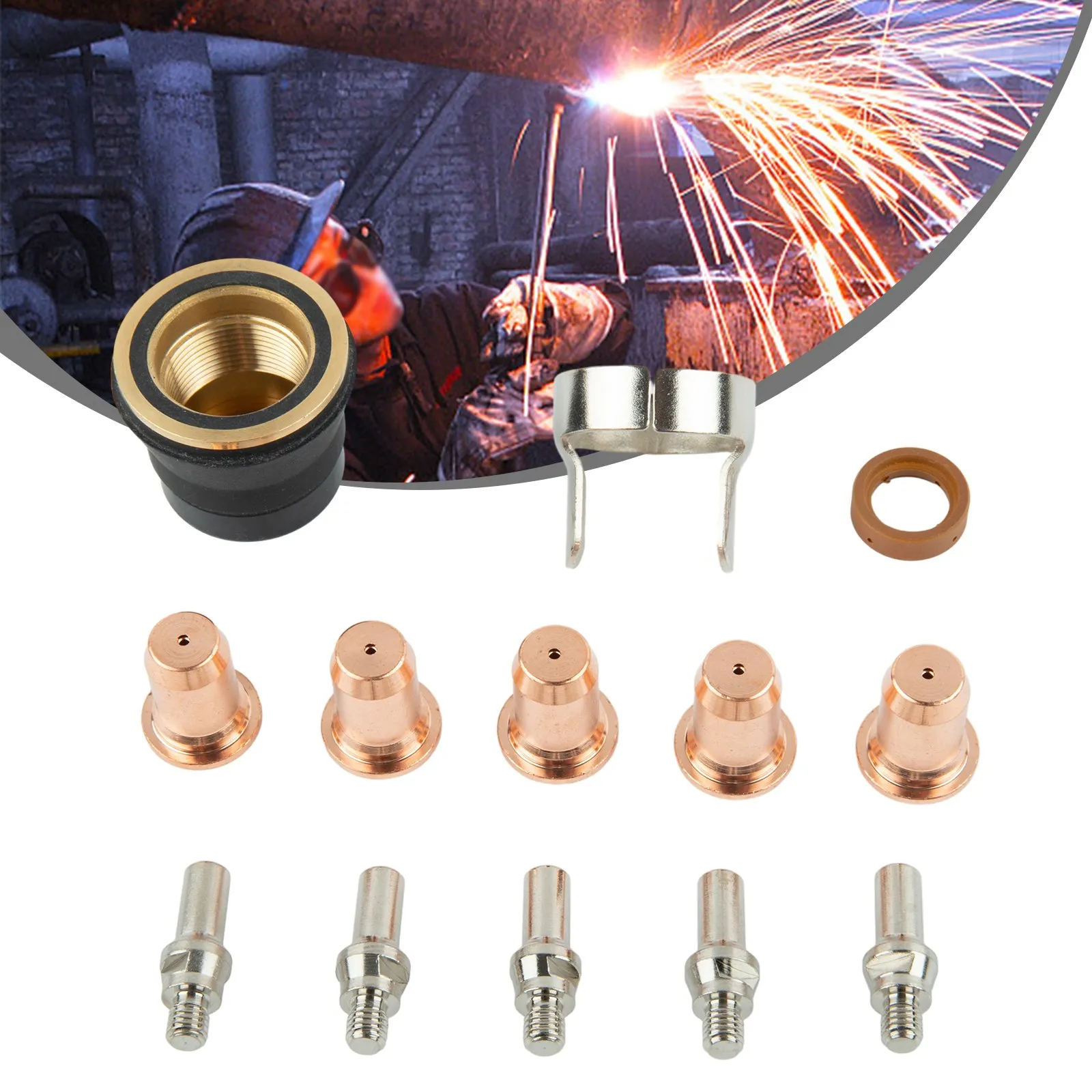 23Pcs Plasma Torch 1.1mm Nozzle Protective cover forPlasma 65 Torch TI-PC65 iPT-65 58895 Plasma Cutting Torch Consumables
23Pcs Plasma Torch 1.1mm Nozzle Protective cover forPlasma 65 Torch TI-PC65 iPT-65 58895 Plasma Cutting Torch Consumables