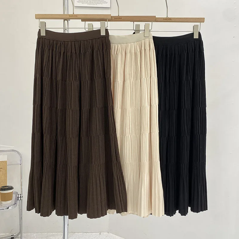 French Chic Long Skirts for Women Faldas Ajustadas A-line Female Pleated Skirt Ladies Autumn Causal Midi Skirts Dropshipping
French Chic Long Skirts for Women Faldas Ajustadas A-line Female Pleated Skirt Ladies Autumn Causal Midi Skirts Dropshipping