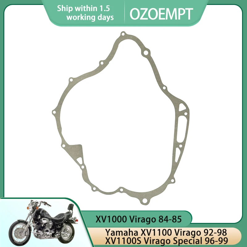 

OZOEMPT Engine crankcase Clutch cover gasket For Yamaha XV1000 Virago 84-85 XV1100 Virago 92-98 XV1100S Virago Special 96-99