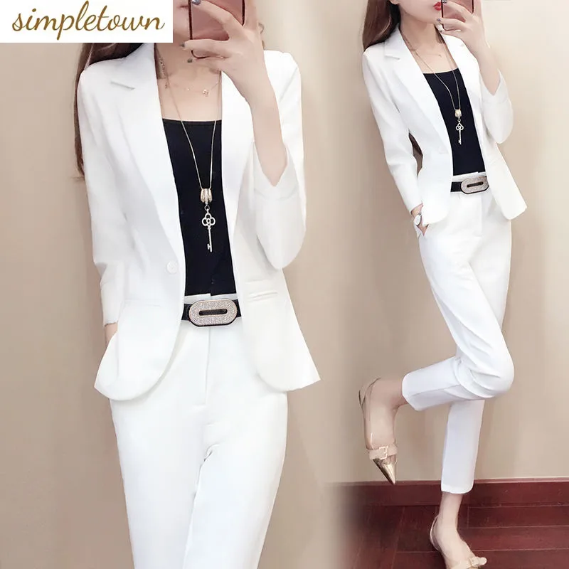 2023 Spring Dress Women's Korean Edition White Small Suit Set Fashionable and Elegant British Style Two Piece Set Trend
2023 Spring Dress Women's Korean Edition White Small Suit Set Fashionable and Elegant British Style Two Piece Set Trend