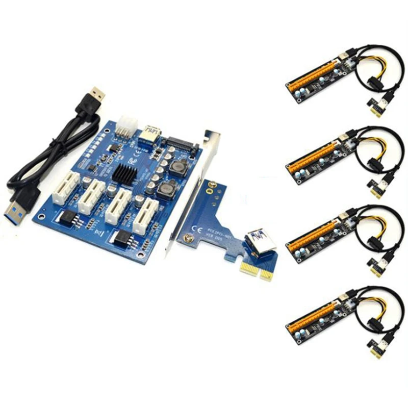 Плата расширения PCI-E X1to4pci-E X16, 4-портовый усилитель PCI Express, 6 контактов, USB
Плата расширения PCI-E X1to4pci-E X16, 4-портовый усилитель PCI Express, 6 контактов, USB