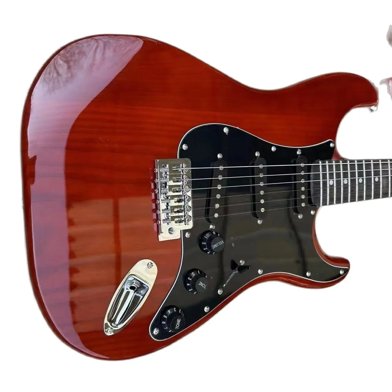 

ST электрическая гитара прозрачный желтый цвет корпус красное дерево клен гриф высокое качество гитара бесплатная доставка